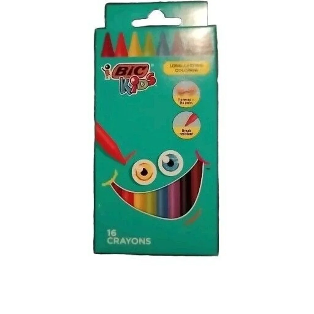 Bic Kids Crayons Wrap Free No Mess Break Resistant Long Lasting Can Be Sharpened